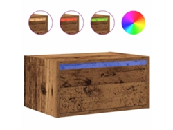 Maison Exclusive - Mesita De Noche De Pared Con Luces Led Madera Antigua