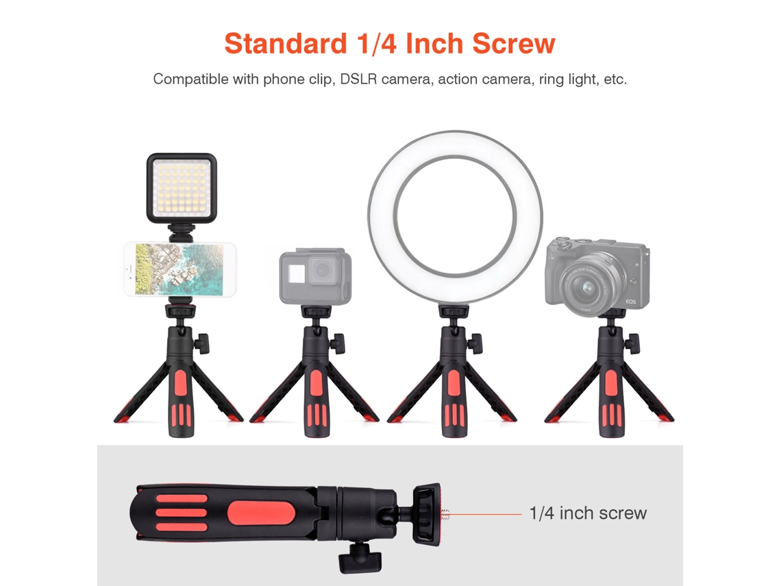 Luz LED para vídeo y conferencias con trípode, ideal para teletrabajo y streaming.
