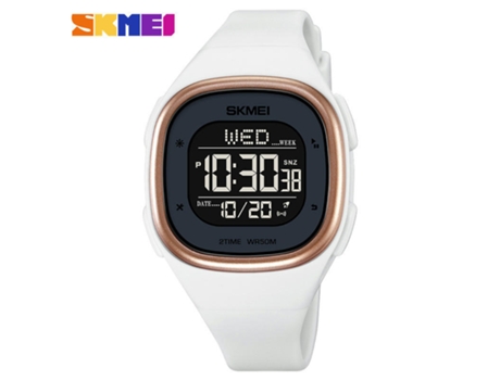 Reloj electrónico para deportes al aire libre Reloj luminoso impermeable Reloj digital LED unisex-blanco LUUCOZK