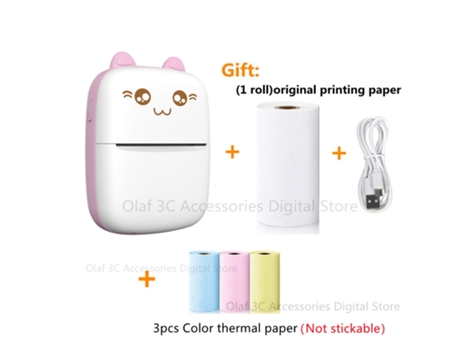 Mini impresora de etiquetas de gatos y osos, impresora térmica portátil de 200Dpi, impresión sin tinta, pegatinas de 57Mm para Ios y Android HHZ