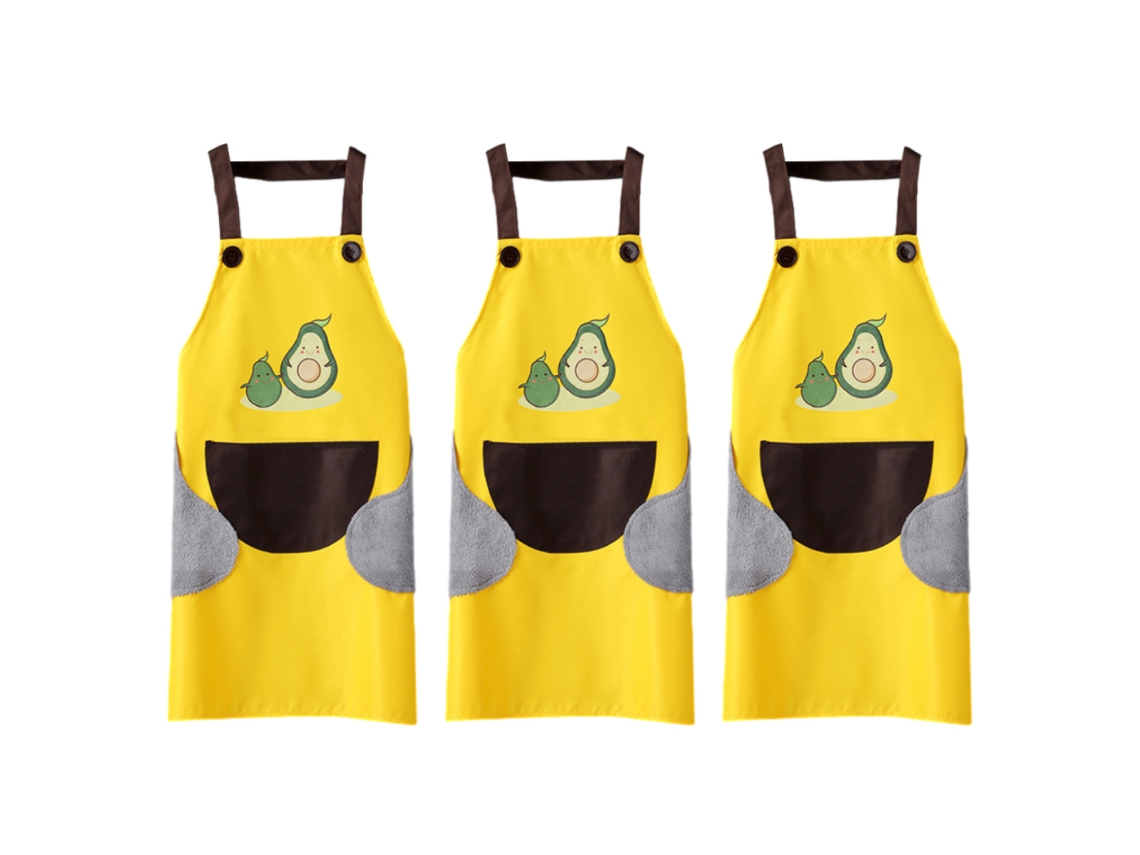 3 Piezas De Delantal Nuevo Para Cocina, Impermeable Y Antimanchas, Con Cinta Pvc, Aguacate, Sin Mangas, Para Adultos
