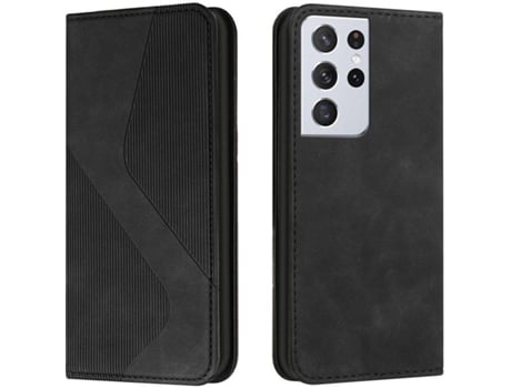 Funda Samsung Galaxy S22 Ultra HFS-HOUSE Cuero Pu S Line (Negro)