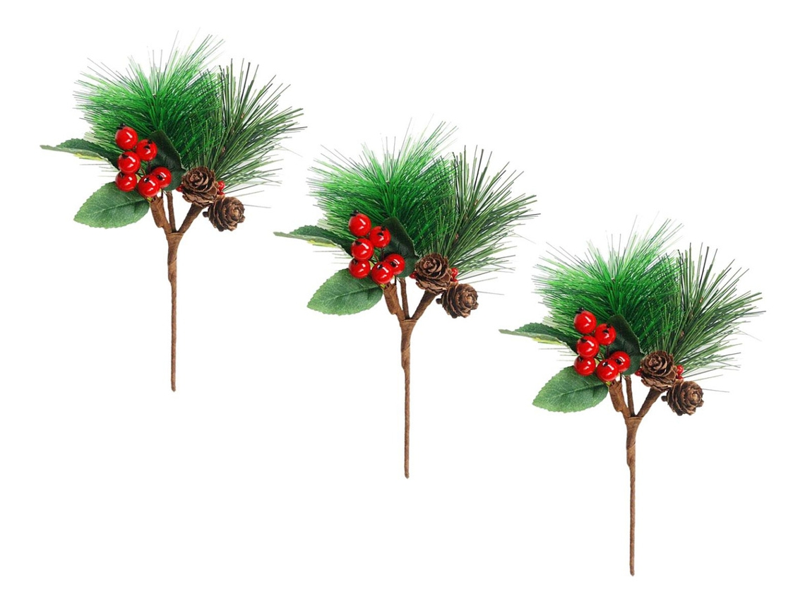 Piezas Artificiales De Navidad, Conos De Pino, Flor De,