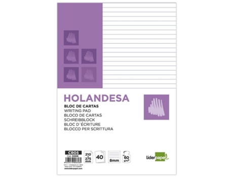Bloc LIDERPAPEL 40h 60g/m² horizontal (H)