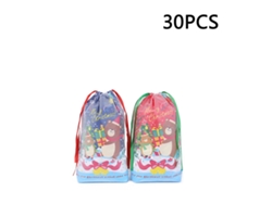 Bolsas navideñas con cordón ajustable, 30 unidades, 2 estilos