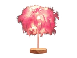 2026-lámpara De Mesa Plumas Lujo Ligero Lámpara De Dormitorio Luz Nocturna Decoración De Sala Fiesta Boda Rosa