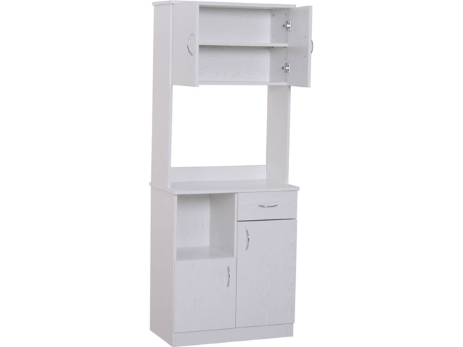 Armario Homcom Blanco 71x 41x178 cm tablero de alacena buffe aparador cocina organizador mueble auxiliar 3 puertas 1 y encimera 71x41x178cm 801098 71 41 178