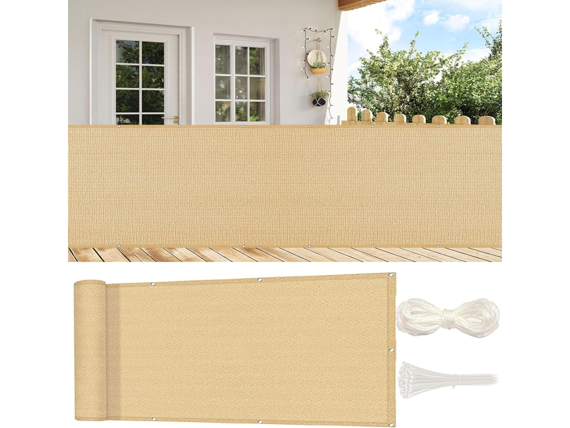90 X 560 Cm, Pantalla Privacidad, Guojun, Hdpe, Resistente Al Viento, Protección Uv, Para Balcón