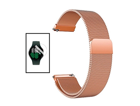 Kit de pulsera Milanese Loop Cierre magnético Película de gel de cubierta completa para Xiaomi Watch S1 Active Rosa / Transparente PHONECARE