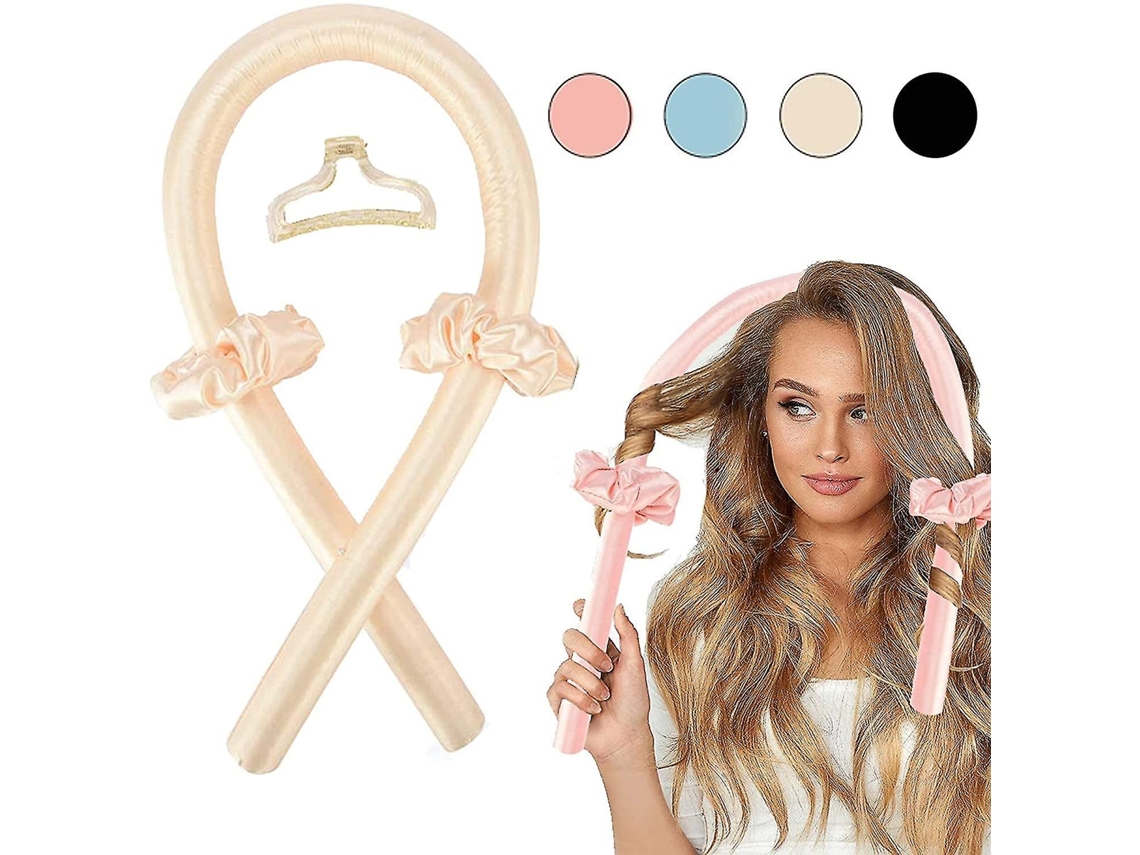 Rizos Sin Calor Para Cabello Largo, Rodillo De Rizado Sin Calor Portátil, Rizador Para Dormir, Sin Daño, Fácil De Usar Rosado