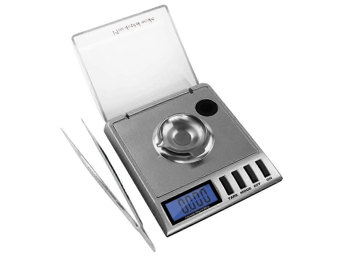 Balanza Digital De Miligramos Portátil Precisa 20g X 0.001g Para Joyería Con Pantalla Lcd Y Cubierta Integrada (plata)