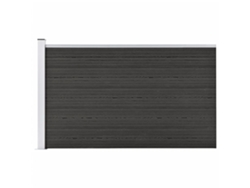 Panel de valla de jardín de 175 x 105 cm, WPC, gris, DKD HOME DECOR