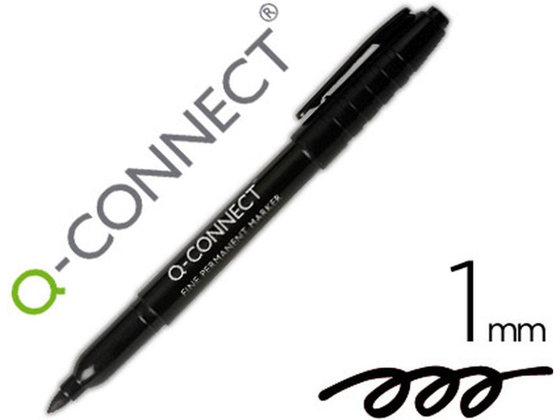 Marcador Q Connect para Cd/Dv D Ponta Fibra Permanente Pretoponta Redonda 1.0mm Vendas Múltiplos 10