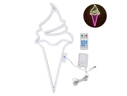 Luz de neón LED decorativa con batería USB y control remoto.