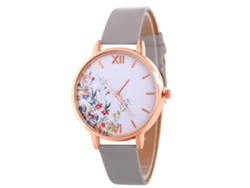 Reloj De Pulsera Casual De Cuarzo Para Mujer Zhoulianfa Con Correa De Piel Sintética Gris.