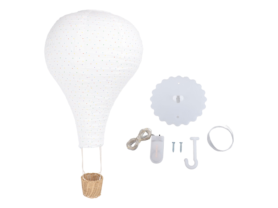 Lámpara Colgante Con Forma De Globo Aerostático Y Bombilla Fluorescente Para Dormitorio Infantil.