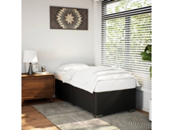 Estructura De Cama Sin Colchón Cuero Sintético Negro 90x190 Cm