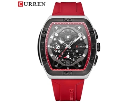Relojes para hombre, reloj con correa para hombre, relojes de pulsera de cuarzo con calendario resistentes al agua, carcasa blancarojo LUUCOZK