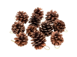 12 Pinos Navideños De 3-4 Cm Con Cuerda, Artículos Decorativos Naturales En Masa Para Manualidades Y Decoración Del Hogar.