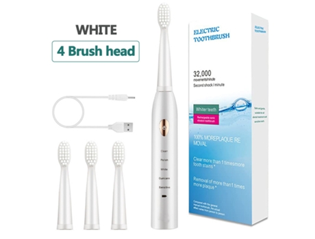 Cepillo de Dientes Eléctrico TRUMSEN X-1 Blanco (32000 Rpm - 5 Modos - Recargable)