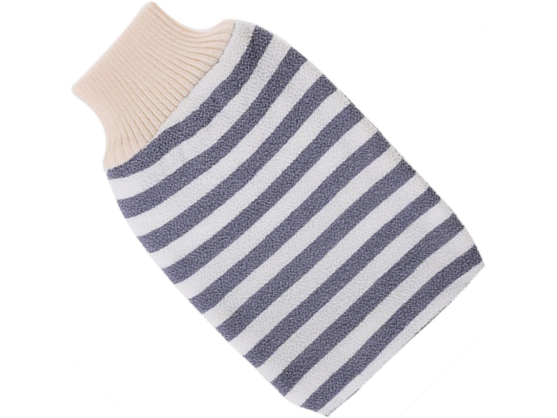 Toalla de baño, guante de ducha de doble cara, a rayas, suave y duradera, Vayotoy para mujer