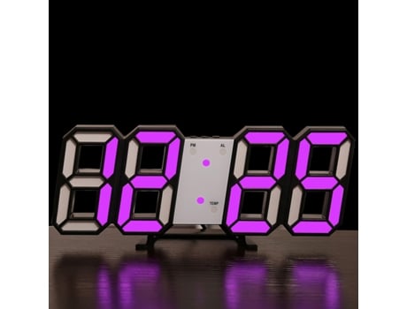 ELKUAIE Reloj despertador digital LED 3D Mesa Reloj despertador de pared Reloj digital multifuncional moderno con función de repetición de brillo a...