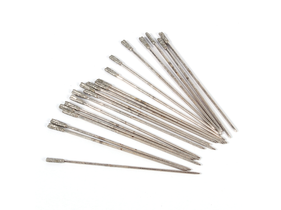 20 Brocas Lapidarias De 1 Mm Con Recubrimiento De Diamante Para Joyería, Ágata, Cerámica Y Vidrio.