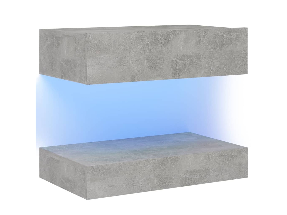 Mesa de Cabeceira LOVELY HOME Mesinha 60X35 Cm Contraplacado Cinzento Cimento
