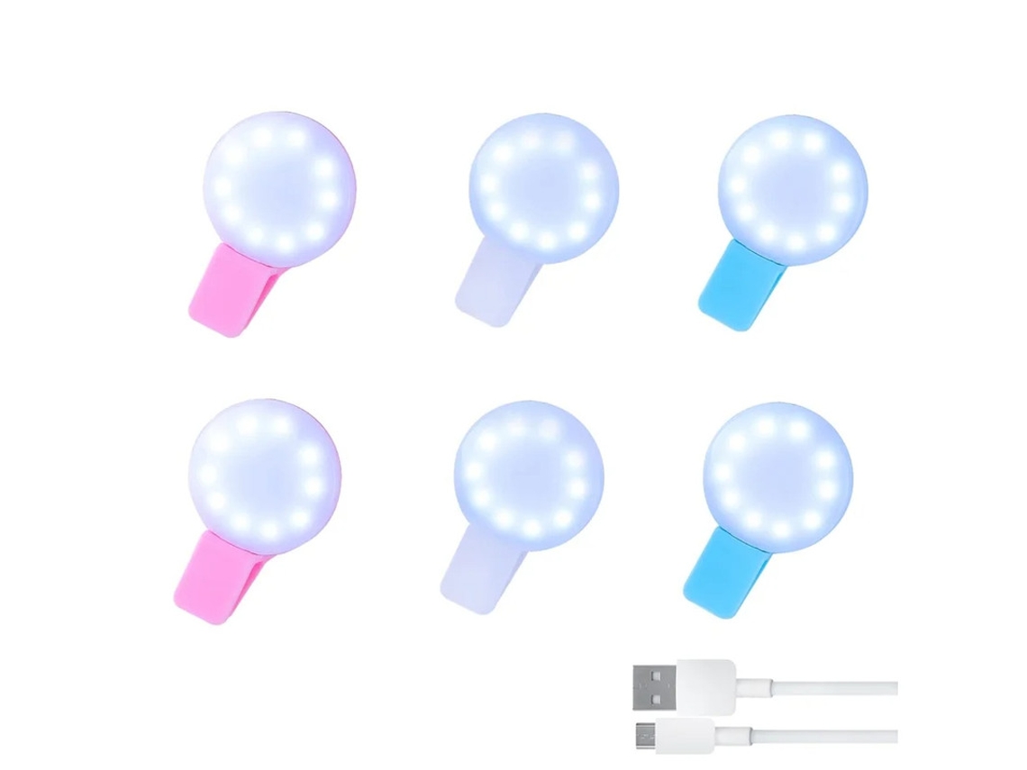 6 Paquetes Luz Enfermería Yizhood Clip Insignia Recargable Blanco