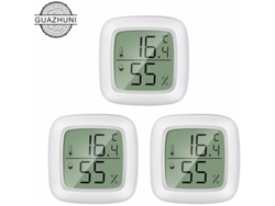 VVJIJILLY Termómetro Interior 3 Peças Mini Lcd Portátil Para Casa 20°c A 60°c 10 A 99 Ur Para Quartos De Crianças E Idosos
