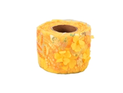 Rollo de tul de 10 yardas con flores bordadas y lentejuelas para fabricación de oro