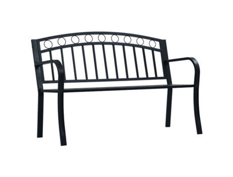 MAISON EXCLUSIVE Banco de jardín acero negro 125 cm
