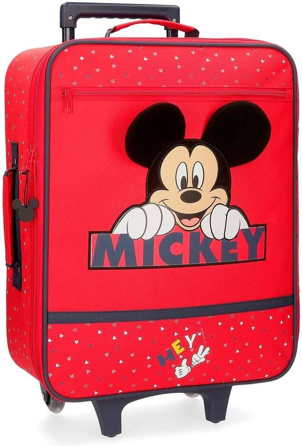 Maleta De Cabina happy mickey blanda con capacidad 25l rojo 35x50x16 cms 18kgs 2 ruedas equipaje mano 50