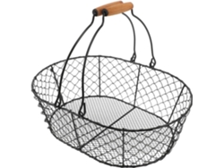Cesta De Metal Gris Para Leña Con Asa Resistente – Para
