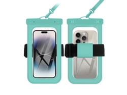 Bolsa impermeable para teléfono móvil con correa para el hombro, apta para teléfonos móviles de menos de 7 pulgadas (verde) Czhhmart
