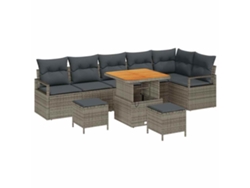 Maison Exclusive - Conjunto De Sofá De Jardín Con Cojín Con Almohada 9 Pcs Gris