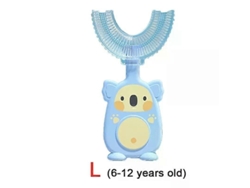 Cepillo de dientes infantil en forma de U con rotación de 360 ​​grados, mordedor para bebés y niños pequeños, higiene bucal de silicona. GOKOCO