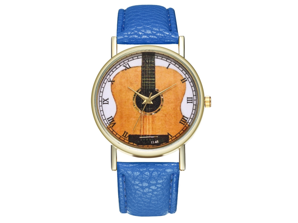 Reloj De Pulsera Analógico Con Bisel Redondo Y Movimiento De Cuarzo (azul Real)