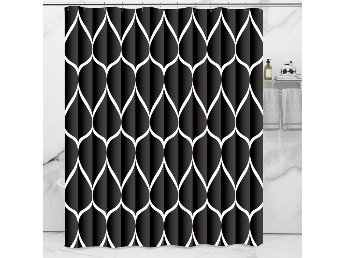 2026-cortina De Ducha De Tela Marrón Y Negra, Conjunto Para Baño (180 X 180 Cm), 100% Poliéster, Antimanchas