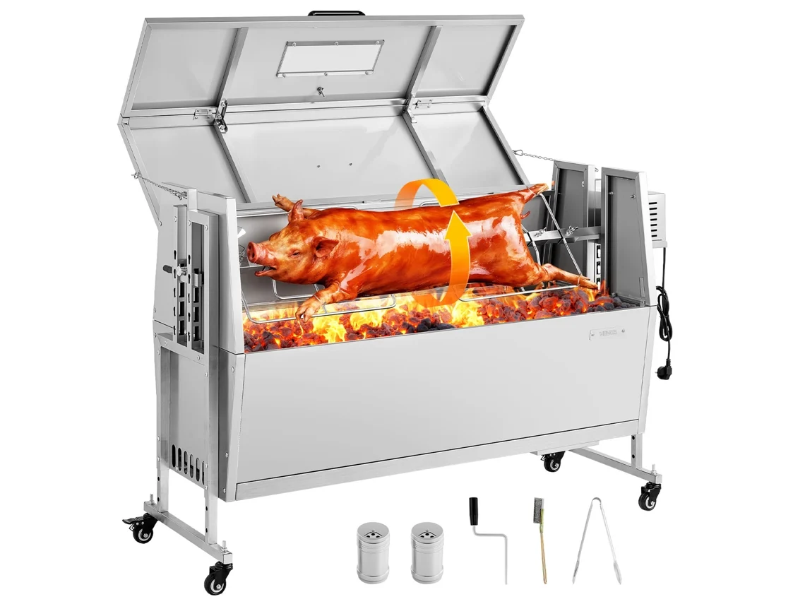 Asador Vevor con motor de 38 W, 4 niveles de altura, 1168,4 mm para barbacoa