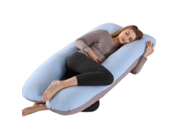Almohada De Embarazo Multifuncional Para Dormir Durante El Embarazo Adecuada Para Abdomen Y Cintura 140 X 80 Cm (algodón Gris Azulado) Cuich