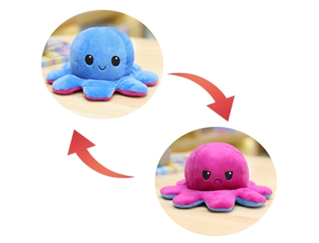 Juguete de Peluche de Felpa Suave Pulpo Para Niños, Compañero Animal, Muñeco Abatible de Doble Cara Y