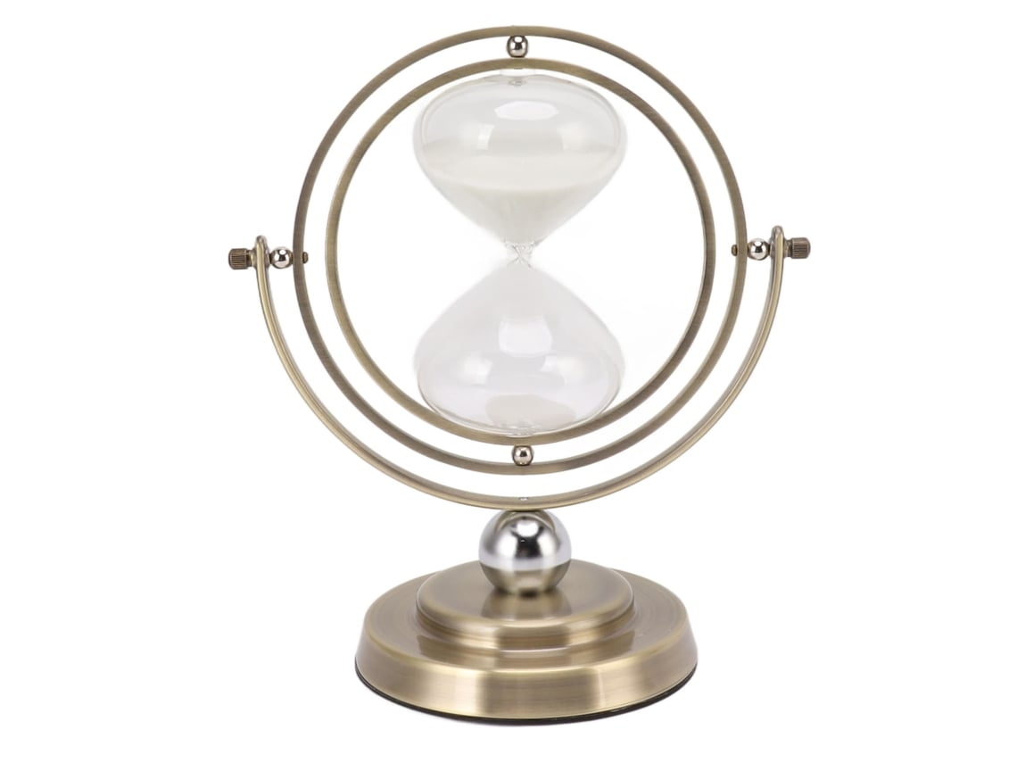 Ats-reloj De Arena De Metal Bronce 60min Arena Blanca Preciso Decoración Hogar Moderno Simple