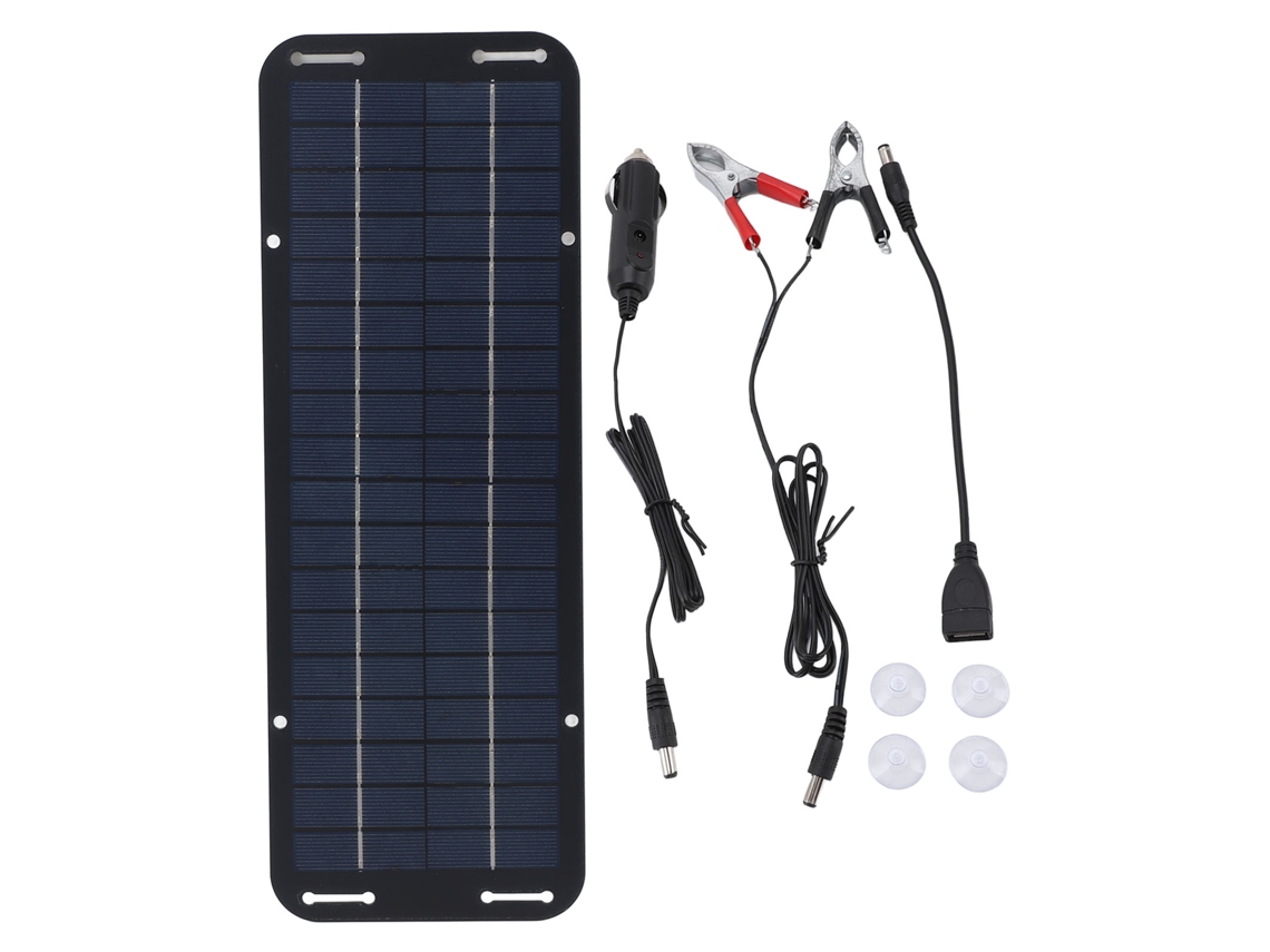 Kit Portátil Y Ligero De Panel Solar Monocristalino De 10 W Para Acampar, Hacer Senderismo Y Viajar, Con Cables Incluidos.