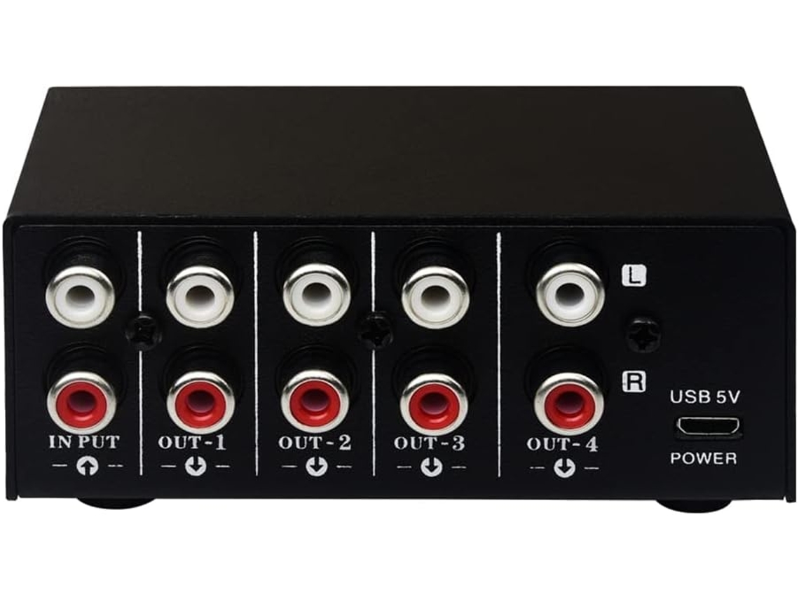 Divisor De Señal Estéreo Con 1 A 4 Salidas De Frecuencia De Audio.