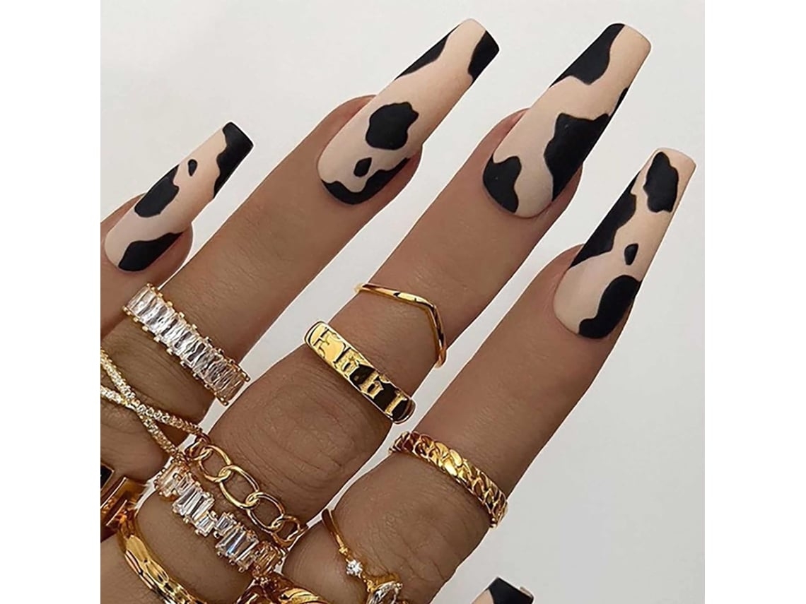 1 pegatina de manicura con estampado de leopardo mate (modelo W045), con gel*