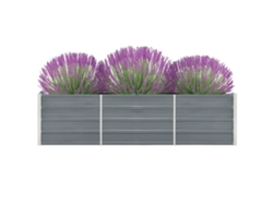 Jardinera | Arriate De Jardín De Acero Galvanizado Gris 240x40x45 Cm