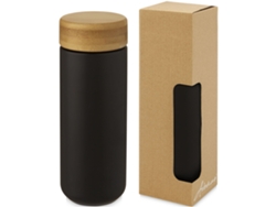 Vaso De Cerámica De 300 Ml Con Tapa De Bambú "lumi"