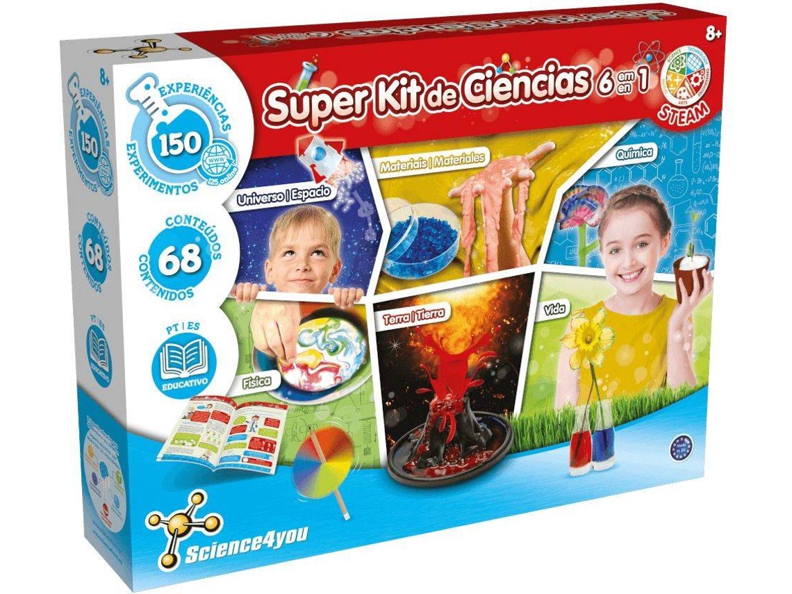 Kit de Ciencia SCIENCE4YOU Súper Kit de Ciencia 6 en 1 (Edad Minima: 8 años)