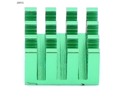20 Piezas Disipador De Calor Aluminio Para Placa De Circuito Impreso Led Suministros Eléctricos 14x14x8mm Verde